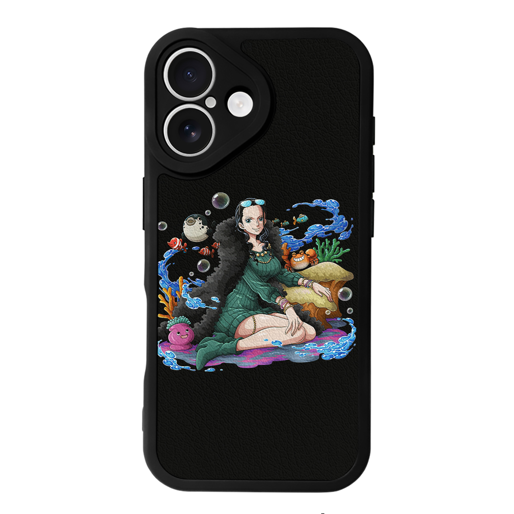 （画像用） ワンピース ニコ・ロビン ONE PIECE Nico Robin 【iPhone 16シリーズ対応】シリコンスマホケース（レザー調） 材質：シリコン